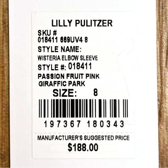 Lilly Pulitzer Wisteria V-Neck Dress in Passion Fruit NWT - Size 8 - Picture 8 of 9